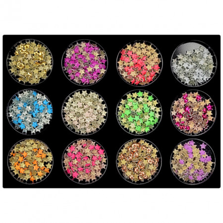 Decoratiuni Unghii Tip Tinte Model Stelute Multicolore, Accesorii Nail Art