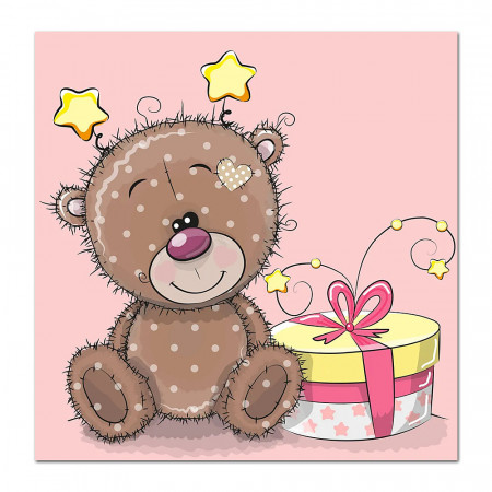 Pictura cu Diamante 5D Kit Complet Model 'Teddy Bear' 20x20cm