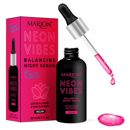 Ser de Noapte Echilibrare Vegan Neon Vibes Lotus Flower & Niacinamide, Marion