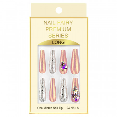 Set 12 Tipsuri Reutilizabile cu Manichiura Instant 'Nail Fairy Premium Series 'Sweet Love'