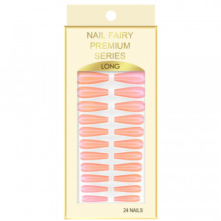 Set 24 Unghii False Reutilizabile cu Manichiura Instant Model &#039;Pink Pearl&#039;