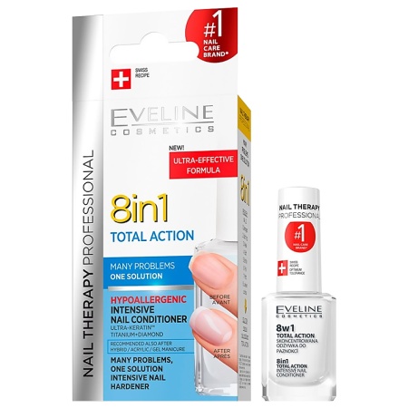 Tratament Unghii 8 in 1 Eveline Cosmetics Regenerare Instant Total Action
