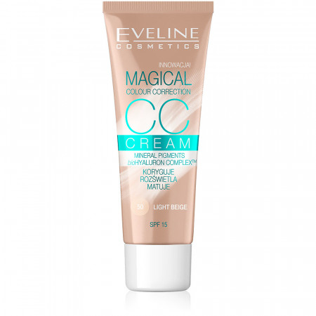 CC Cream Correction Magical Colour Eveline cu SPF15 Culoare Light Beige No.50