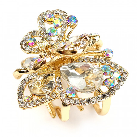 Clema de Par Metalica cu Multe Pietre Model 'Glamorous Butterfly' Reflextion