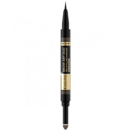 Creion Pudra pentru Sprancene 2in1 Vegan Eveline Brow Art Duo 02 Medium