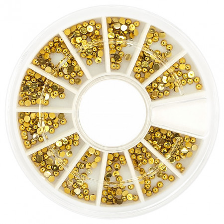 Disc Pietricele Unghii Aurii Dimensiuni Diferite, Accesorii Nail Art