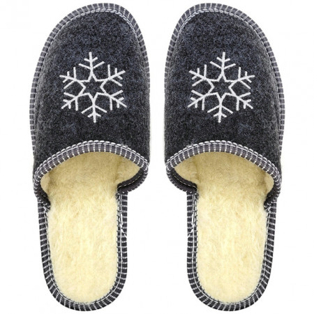 Papuci de Casa din Postav Imblaniti cu Lana, Marca Nowo Model &#039;Frozen&#039;