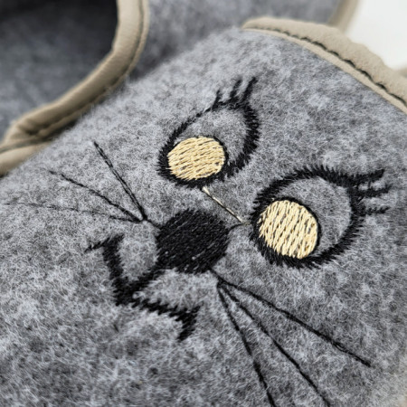Papuci de Casa din Postav Marca Nowo Model &#039;Meow ... Meow&#039;