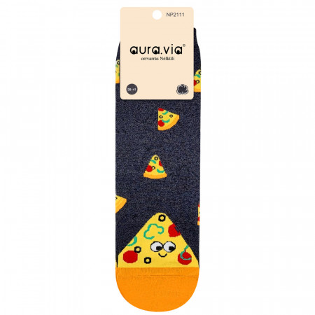 Sosete Vesele Dama Model 'Dont Worry be Happy' Pizza