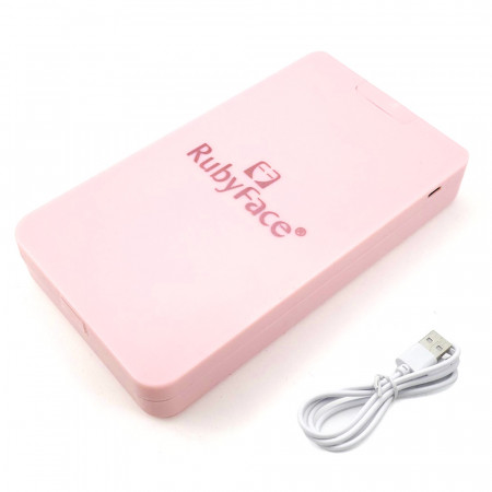 Trusa Machiaj cu 5 Pensule si Oglinda Rotativa 360° cu Leduri, Incarcare USB