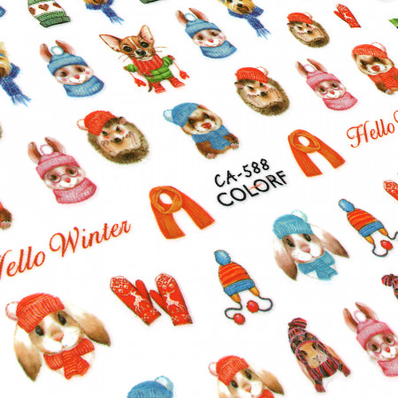 Abtibilde Unghii Culoare Multicolor Model &#039;Hello Winter&#039; No. CA-588
