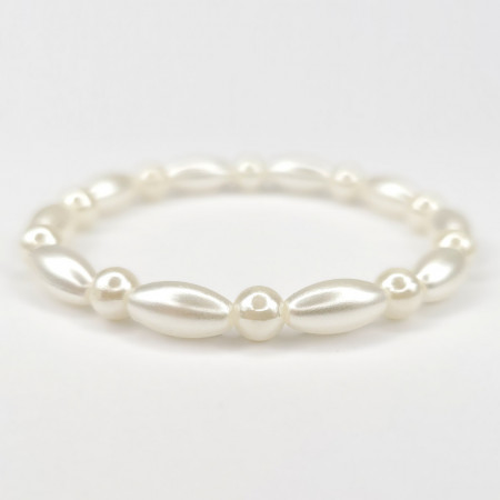 Bratara Elastica cu Margele perlate de 5mm Model 'Serene Elegance'