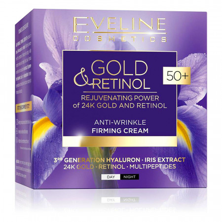 Crema Antirid 50+ Fermitate pentru Piele Sensibila Eveline Gold & Retinol
