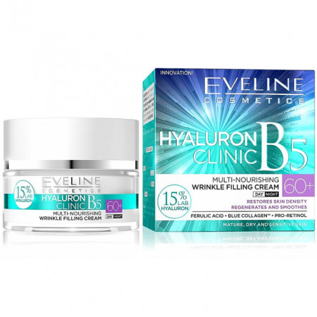 Crema Multi-Nutritiva pentru Umplerea Ridurilor 60+ Hyaluron Clinic B5 Eveline Cosmetics