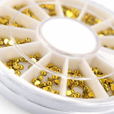 Disc Pietricele Unghii Aurii Dimensiuni Diferite, Accesorii Nail Art