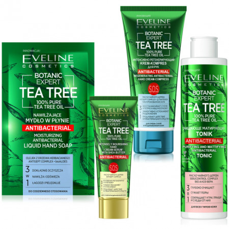 Kit Ingrijire Personala Antibacteriana Botanic Expert Tea Tree Oil 100% Pure Eveline Cosmetics