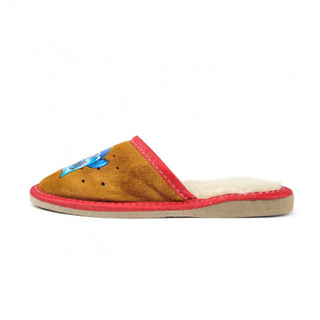 Papuci de Casa Imblaniti cu Lana pentru Copii Marca Tylbut Model &#039;Happy Owl&#039;