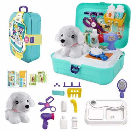 Rucsac 16 Piese Toaletarea Animalului de Companie cu Plus si Ghiozdan Pet Care