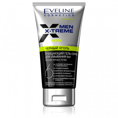Scrub Gel Purificare si Curatare Ten 6 in 1 Eveline Cosmetics Men X-Treme