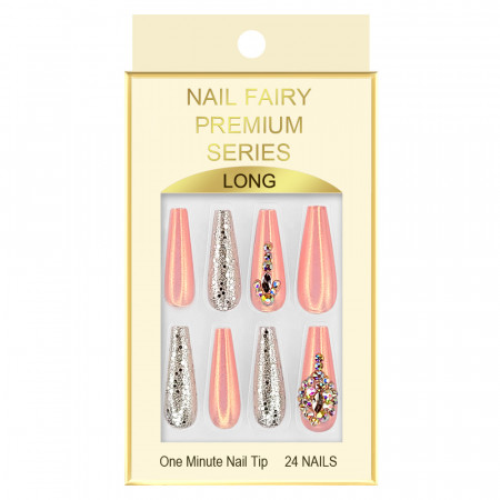 Set 12 Tipsuri Reutilizabile cu Manichiura Instant 'Nail Fairy Premium Series 'Baby Pink'