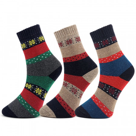 Sosete Groase din Lana Set 3 Perechi Model 'Colors of Joy' Culoare Multicolor