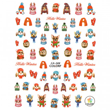 Abtibilde Unghii Culoare Multicolor Model &#039;Hello Winter&#039; No. CA-588