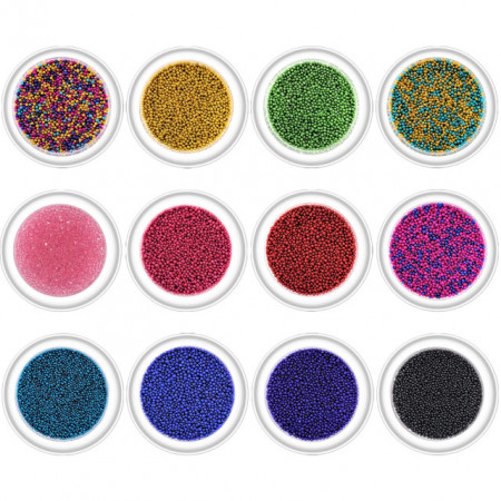 Bilute Caviar Unghii Set 12 Culori Diferite Cod O-SC01