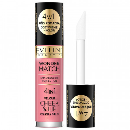Fard Obraz si Ruj Lichid Buze 4in1 Eveline Wonder Match Cheek & Lip No 3