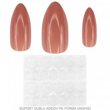 Set 24 Unghii Termocrome Reutilizabile cu Manichiura Instant, Orange