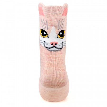 Sosete Dama Fara Cusatura Model &#039;Life is Better with Cat&#039; Culoare Roz