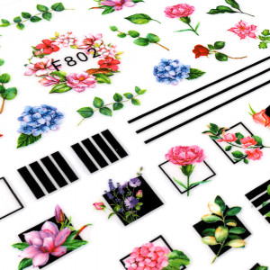 Abtibild Unghii cu Motiv Ornamental Floral pentru Manichiura No. F802