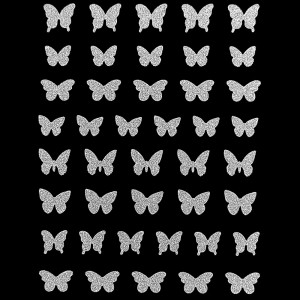 Abtibilde Unghii Culoare Multicolor Model 'Silver Butterfly' No. 0133
