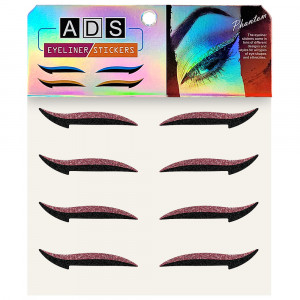 Autocolante Reutilizabile Machiaj Ochi Eyeliner Forma Cat Eye Pink, 4 Perechi