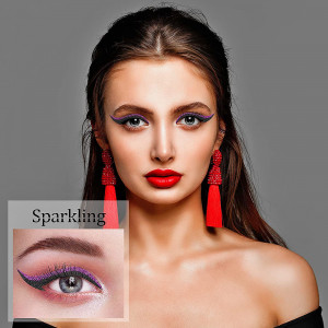 Autocolante Reutilizabile Machiaj Ochi Eyeliner Forma Cat Eye Purple, 4 Perechi