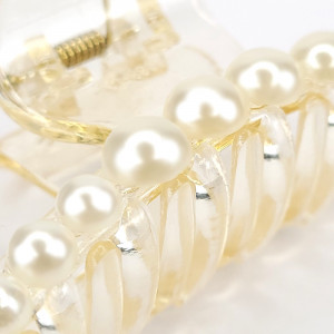 Clema de Par cu Perle Model 'Mother of Pearls' White