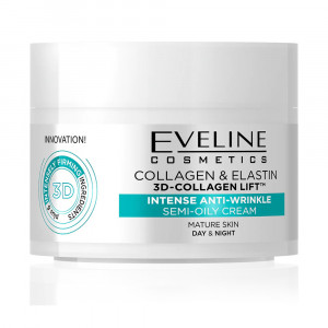 Crema Față Intens Antirid Colagen si Elastan pentru Zi și Noapte Eveline Cosmetics