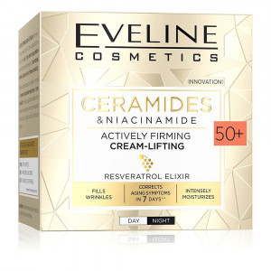 Crema Ten +50 Lifting si Fermitate cu Ceramide si Niacinamide, Resveratrol Elixir Eveline