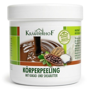 Exfoliant de Corp cu Cacao și Unt de Shea Kräuterhof – Scrub Delicat cu Efect de Regenerare și Parfum Gurmand, 400g