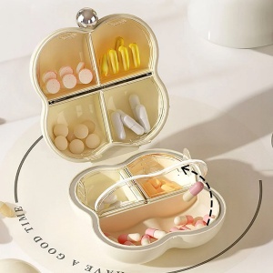 Organizator Medicamente cu 7 Compartimente în Formă de Floare | Design Elegant, Ideală pentru Călătorii