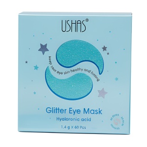 Plasturi pentru Ochi cu Acid Hialuronic și Glitter Ushas | 60 Plasturi Hidrogel Hidratare și Netezire