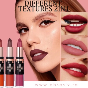 Ruj Solid și Lichid 2în1 Double Lip Make-Up No 21 - Culoare Intensă și Hidratare de Durată