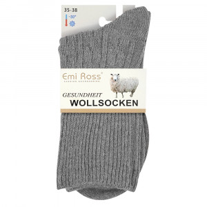 Sosete din Mix de Lână Rezistente la -30°C, 1 Pereche Model 'Wool Wave' Light Grey