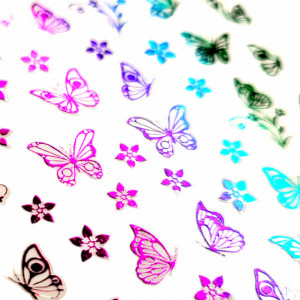 Abtibilde Unghii Culoare Multicolor Model 'Rainbow Butterfly' No. Z-D4585