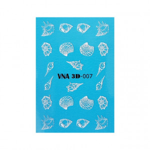 Abtibilduri Unghii pe Baza de Apa cu Efect 3D, Model 'Seashells', Cod VNA 3D-007, Abtibilde Unghii 3D