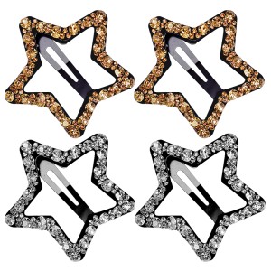 Agrafe Păr Set 4 Buc. Model 'Stars in Gold Silver'