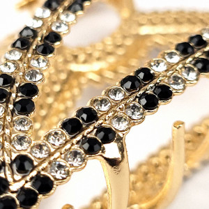 Clema Metalica de Păr cu Strasuri Model 'Gold Domino'