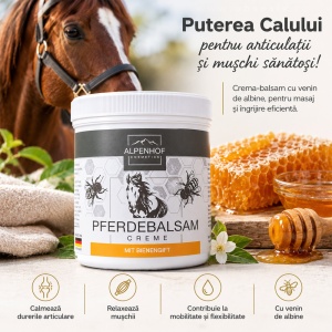 Crema balsam Puterea Calului cu venin de albine Alpenhof 250 ml – îngrijire și masaj corporal de calitate germană pe Obsesiv.ro.