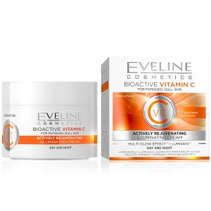 Cremă iluminatoare Eveline Bioactive Vitamin C - soluția completă pentru revitalizarea tenului obosit și tern.