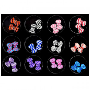 Decoratiuni Unghii Fundite Mari Model 'Zebra Bows', Accesorii Nail Art