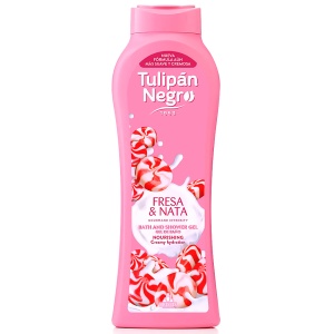 Gel de Baie Fără Parabeni Strawberry & Sour Cream Tulipan Negro - Hidratare Cremoasă și Parfum Dulce